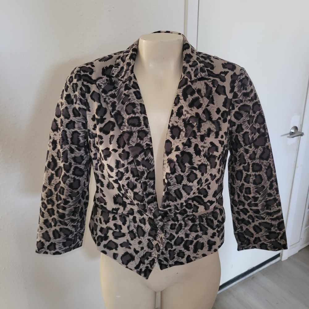 XOXO Animal Print Button Pockets Jacket M Mobwife Y2K 90S Retro PinUp Glam Sexy